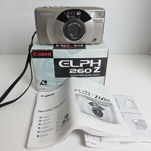 Canon ELPH 260Z Point & Shoot ZOOM APS Film Camera 30-60mm Tested, WORKs W. Box